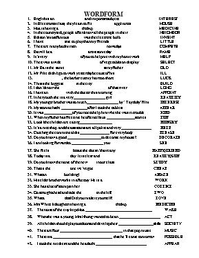 234 Bài tập về Từ vựng Tiếng anh lớp 7